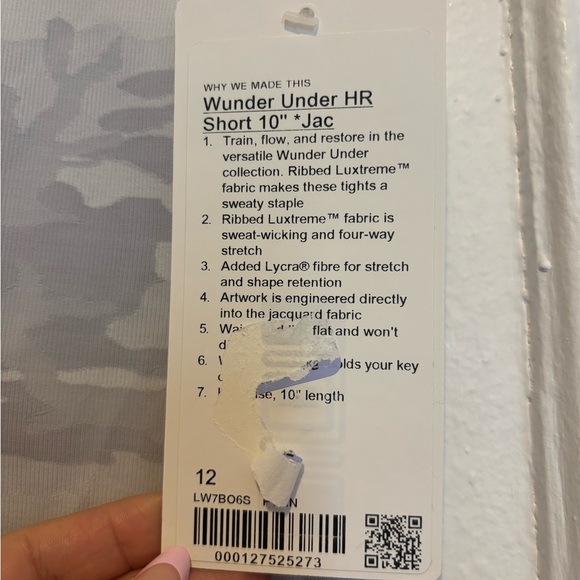 Lululemon Wunder Under Short 10" Ribbed Incognito Camo Jacquard size 12 - Picture 3 of 4